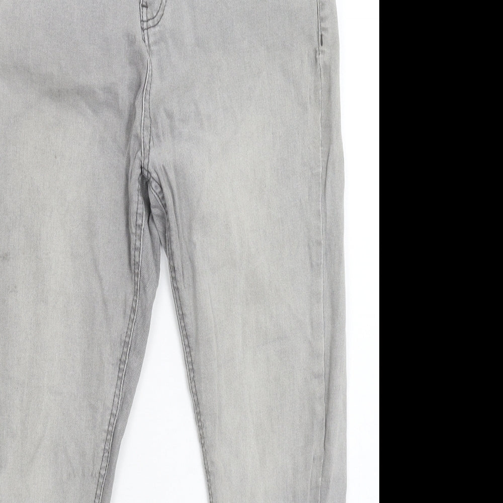 Preworn Womens Grey  Denim Skinny Jeans Size 14 L26 in