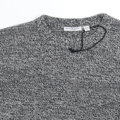 Brave Soul Womens Grey  Knit Pullover Jumper Size S