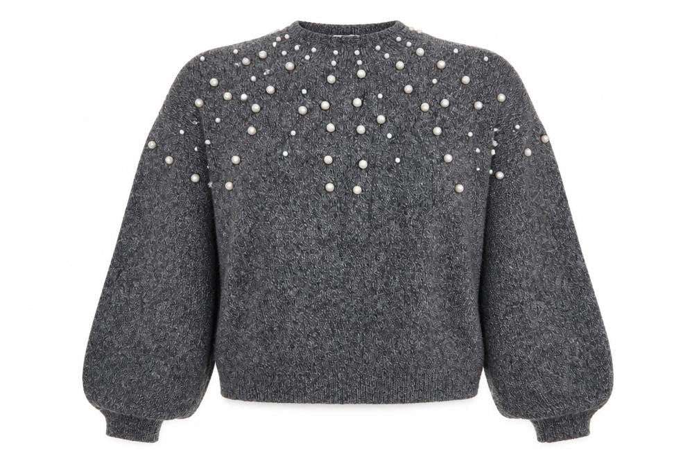 Jennyfer Womens Grey Polka Dot  Pullover Jumper Size 6