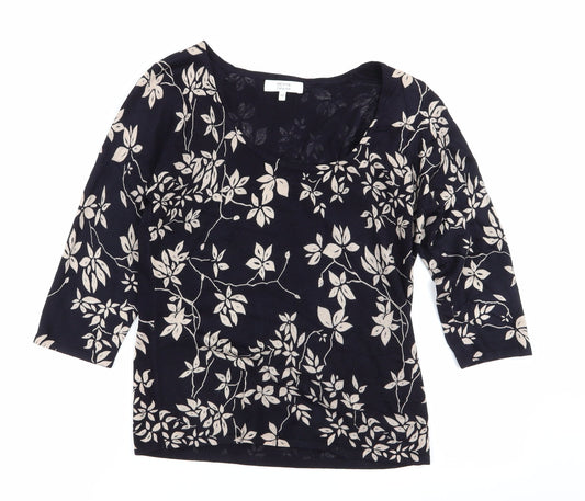 Debenhams Womens Blue Floral  Pullover Jumper Size 10