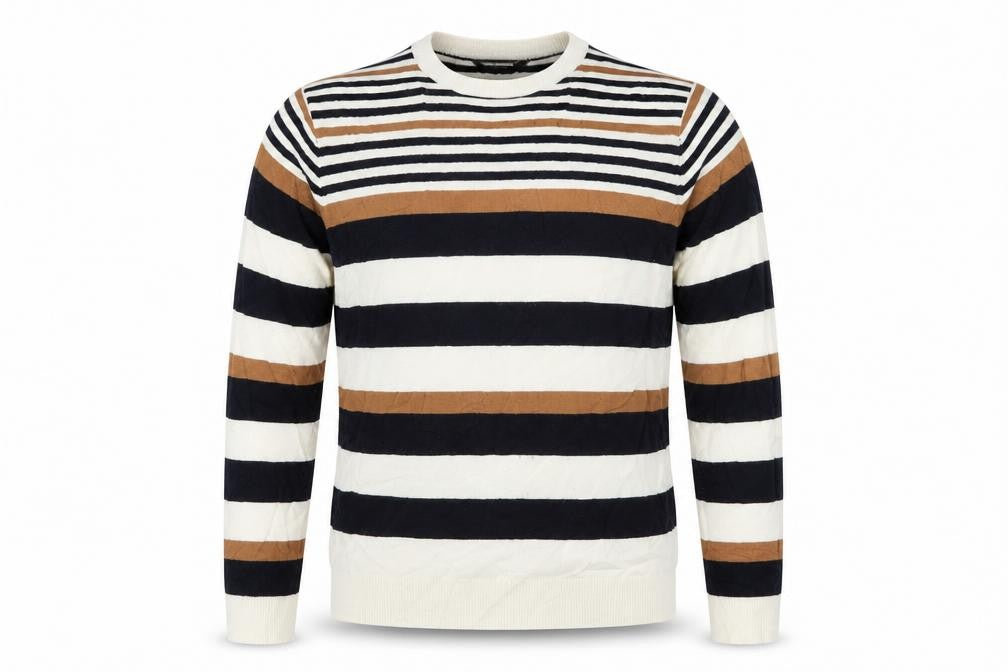 Cedarwood State Mens Multicoloured Striped Pullover Jumper Size M