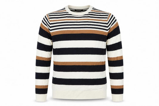 Cedarwood State Mens Multicoloured Striped Pullover Jumper Size M