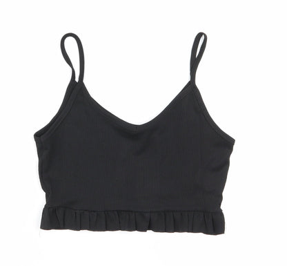 Preloved Boohoo Womens Black   Basic Tank Size 10 - Front