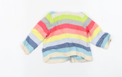 Preloved Gap Boys Multicoloured Striped  Cardigan Jumper Size 3-6 Months - Back