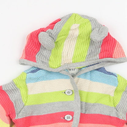 Preloved Gap Boys Multicoloured Striped  Cardigan Jumper Size 3-6 Months - Detail