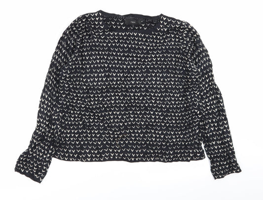 NEXT Womens Black Geometric  Pullover Jumper Size 14