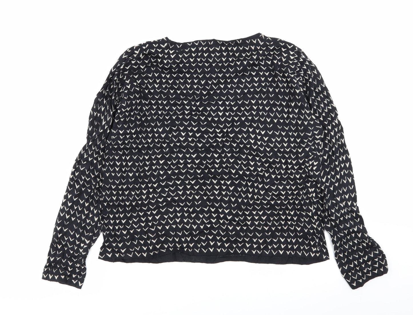NEXT Womens Black Geometric  Pullover Jumper Size 14