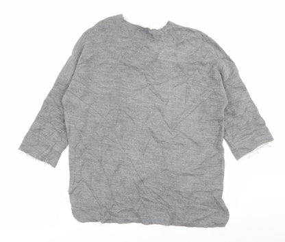 Preloved Zara Womens Grey   Pullover Jumper Size 10  - size 10-12 - Back