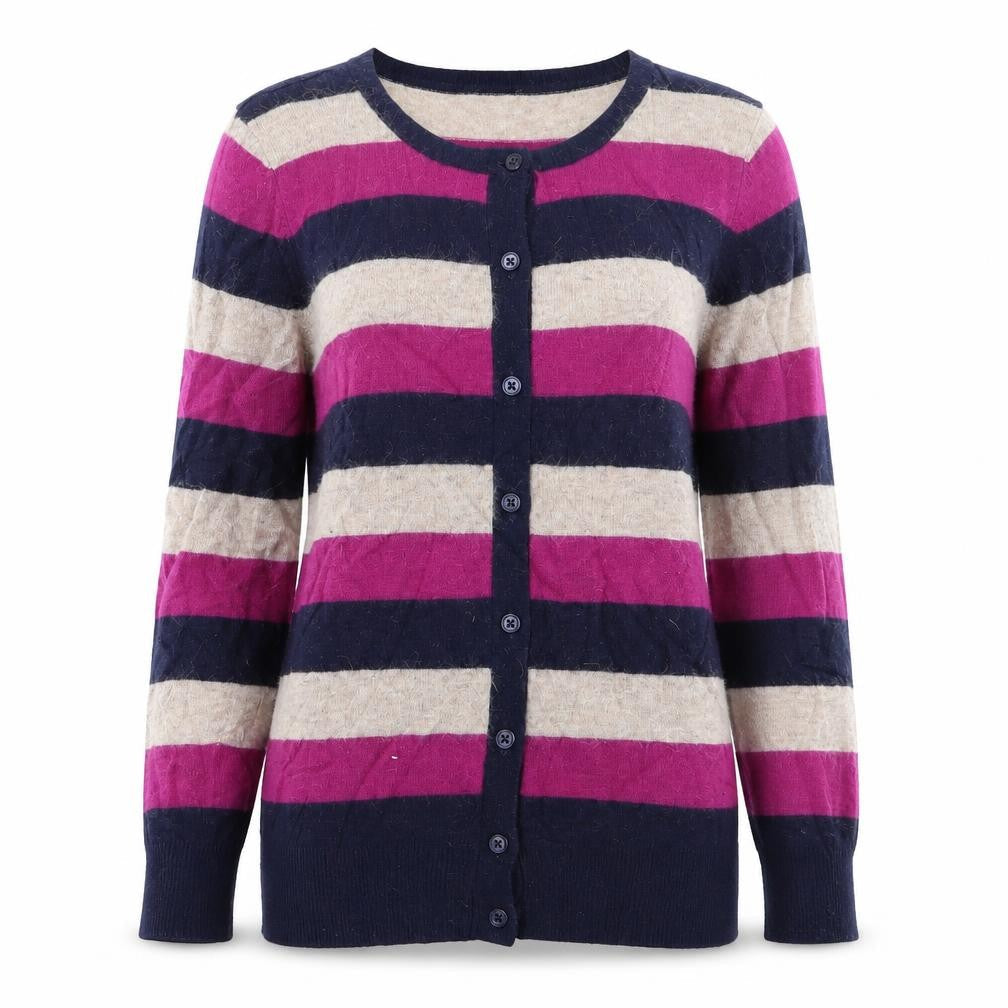 Deane & White Womens Multicoloured Striped  Cardigan Jumper Size 14