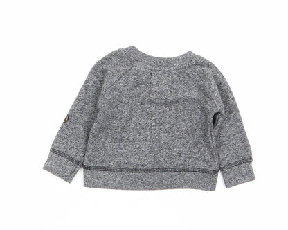 Preloved Batman Baby Grey   Pullover Jumper Size 0-3 Months - Back
