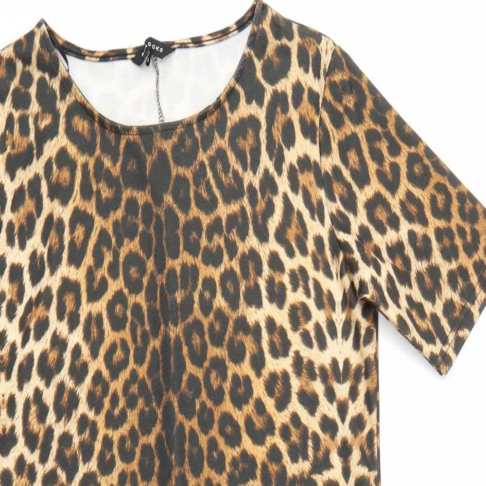 Peacocks Womens Brown Animal Print  Fit & Flare  Size 10