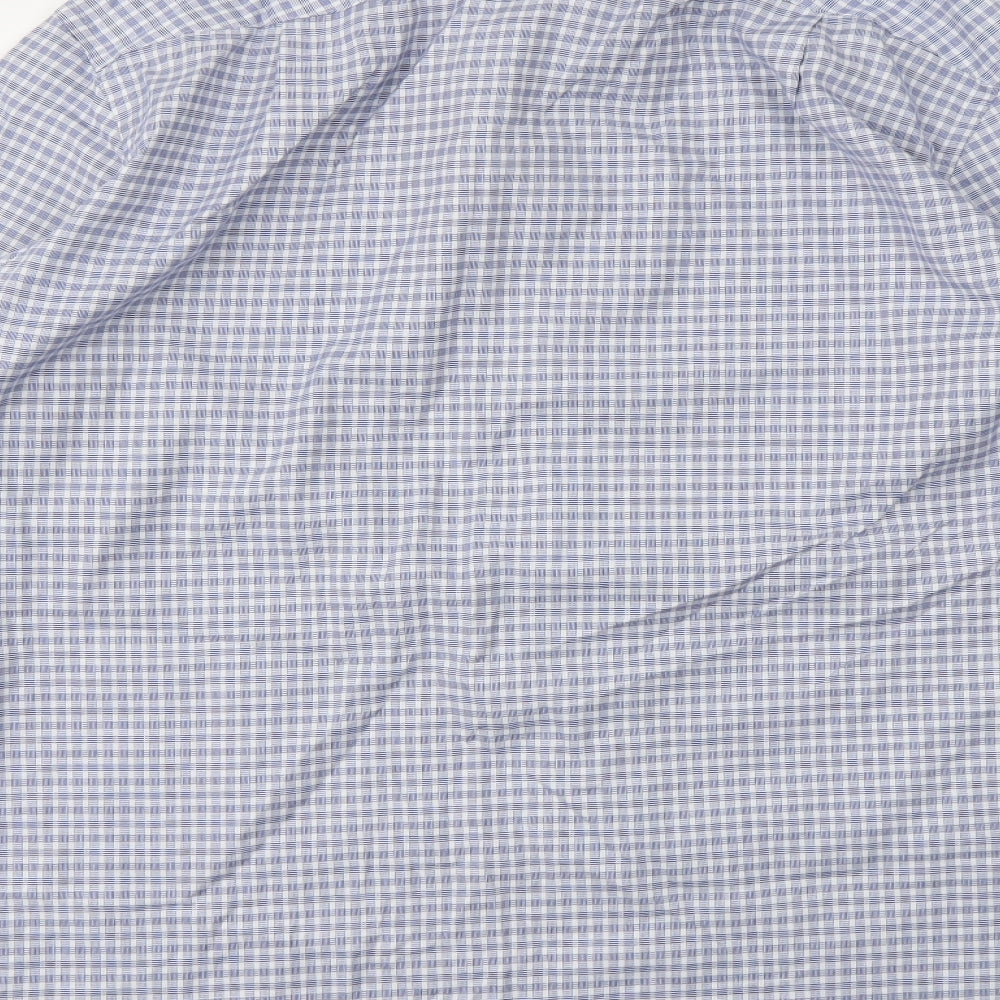 M&S Mens Blue Striped   Dress Shirt Size 16.5