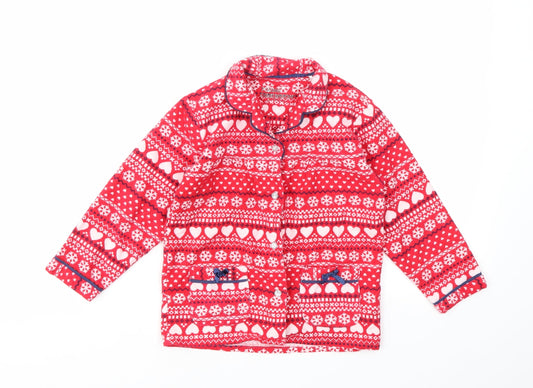Young Dimension Girls Red Geometric  Top Pyjama Top Size 4-5 Years