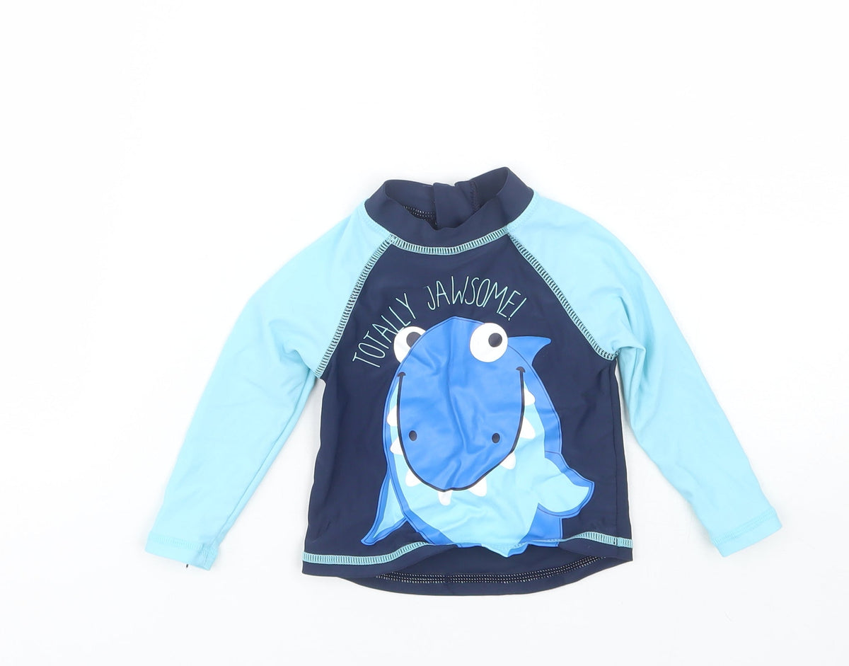 Rebel Boys Blue   Jersey T-Shirt Size 6-9 Months  - Swim Top
