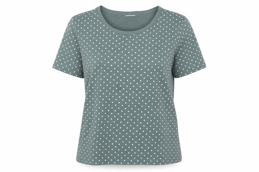 Preworn Womens Grey Polka Dot  Basic T-Shirt Size 10