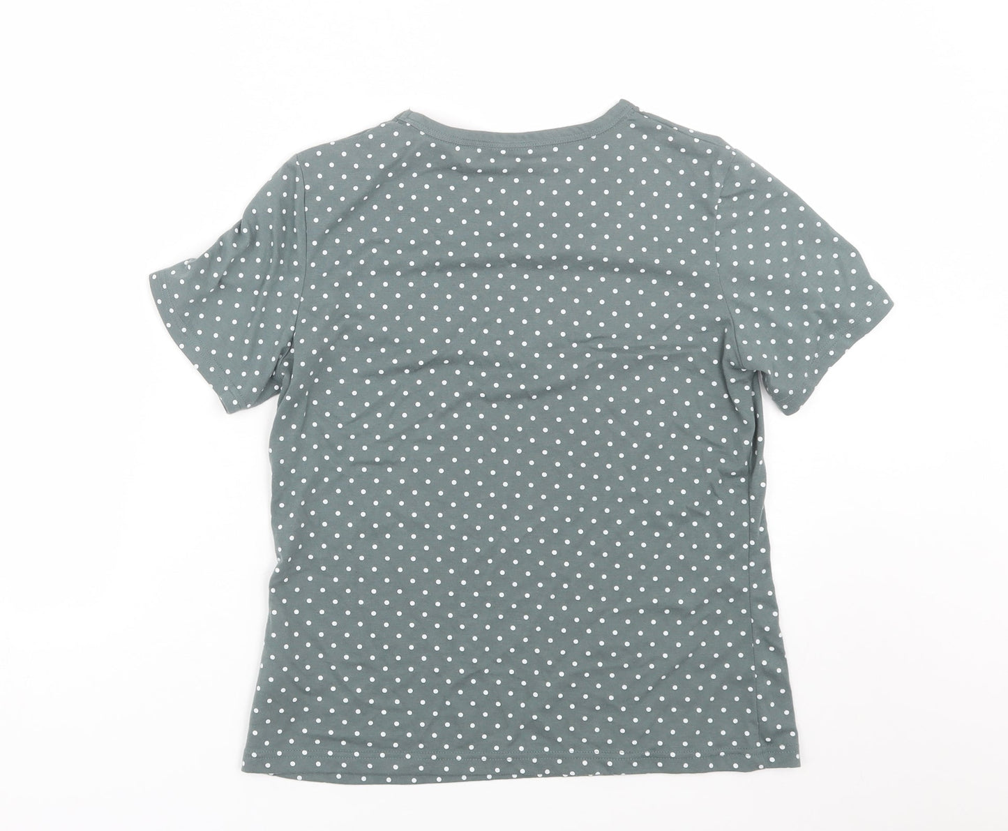 Preworn Womens Grey Polka Dot  Basic T-Shirt Size 10