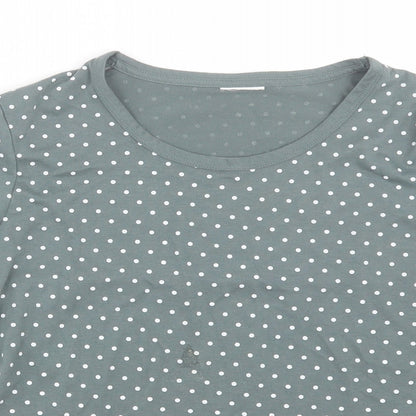 Preworn Womens Grey Polka Dot  Basic T-Shirt Size 10