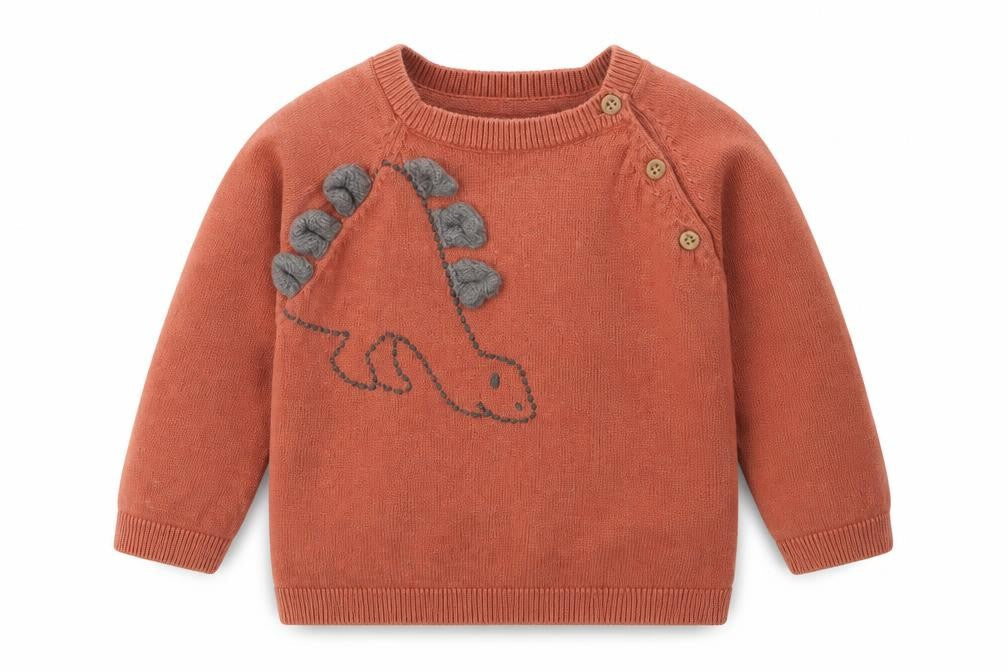 TU Baby Brown   Pullover Jumper Size 12-18 Months  - dinosaur