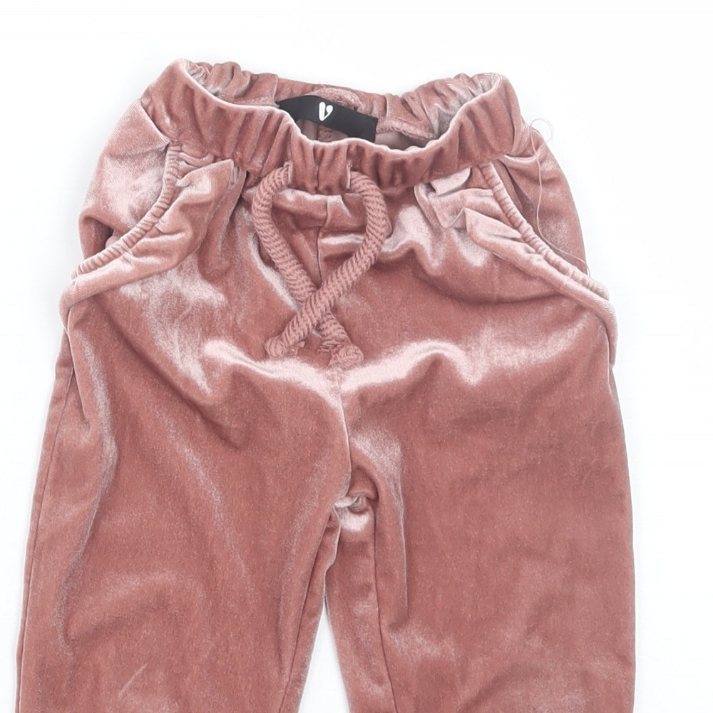 Very Girls Pink  Velour Jogger Trousers Size 18-24 Months