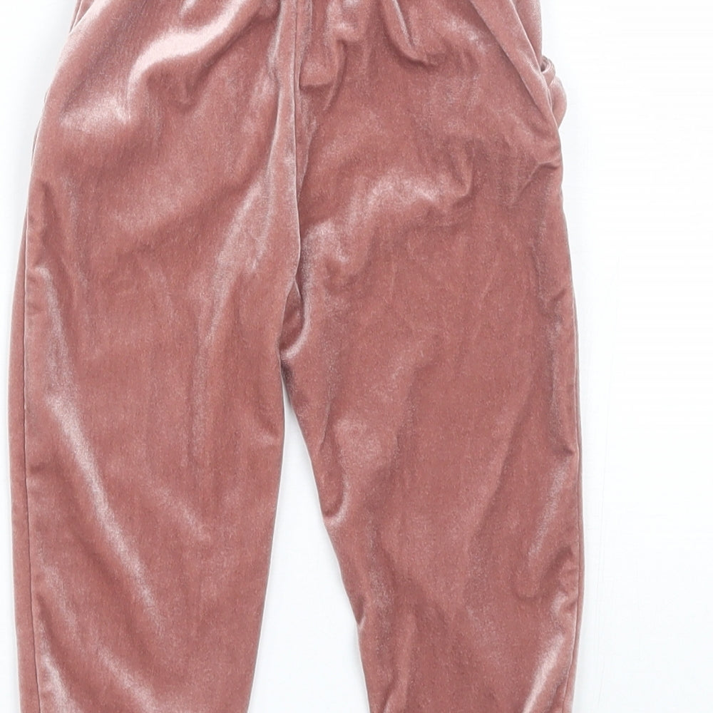 Very Girls Pink  Velour Jogger Trousers Size 18-24 Months