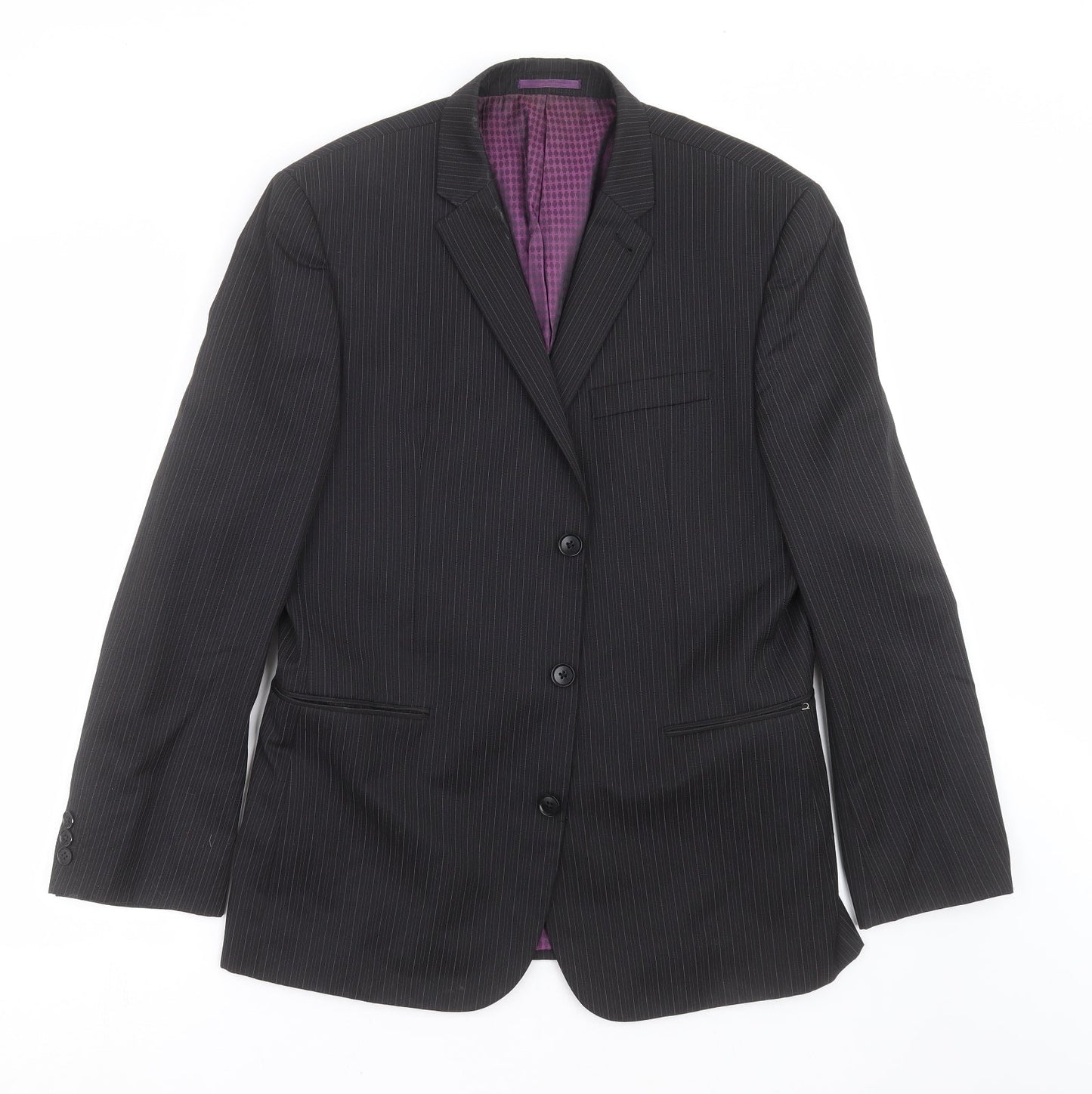 NEXT Mens Black Striped  Jacket Suit Jacket Size 42  - Tailored fit