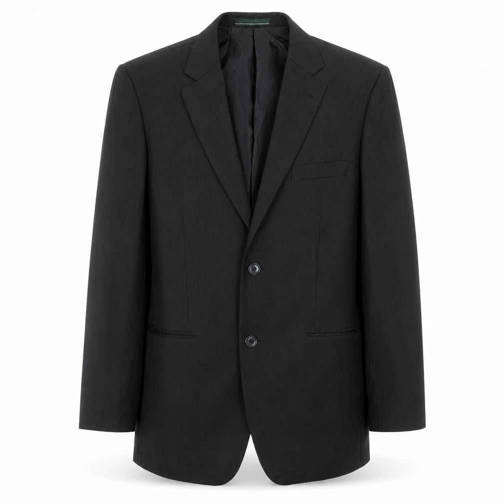 GREENWOODS Mens Black Striped  Jacket Suit Jacket Size 36