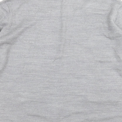 Classics Womens Grey Striped Knit Pullover Jumper Size S  - beaded