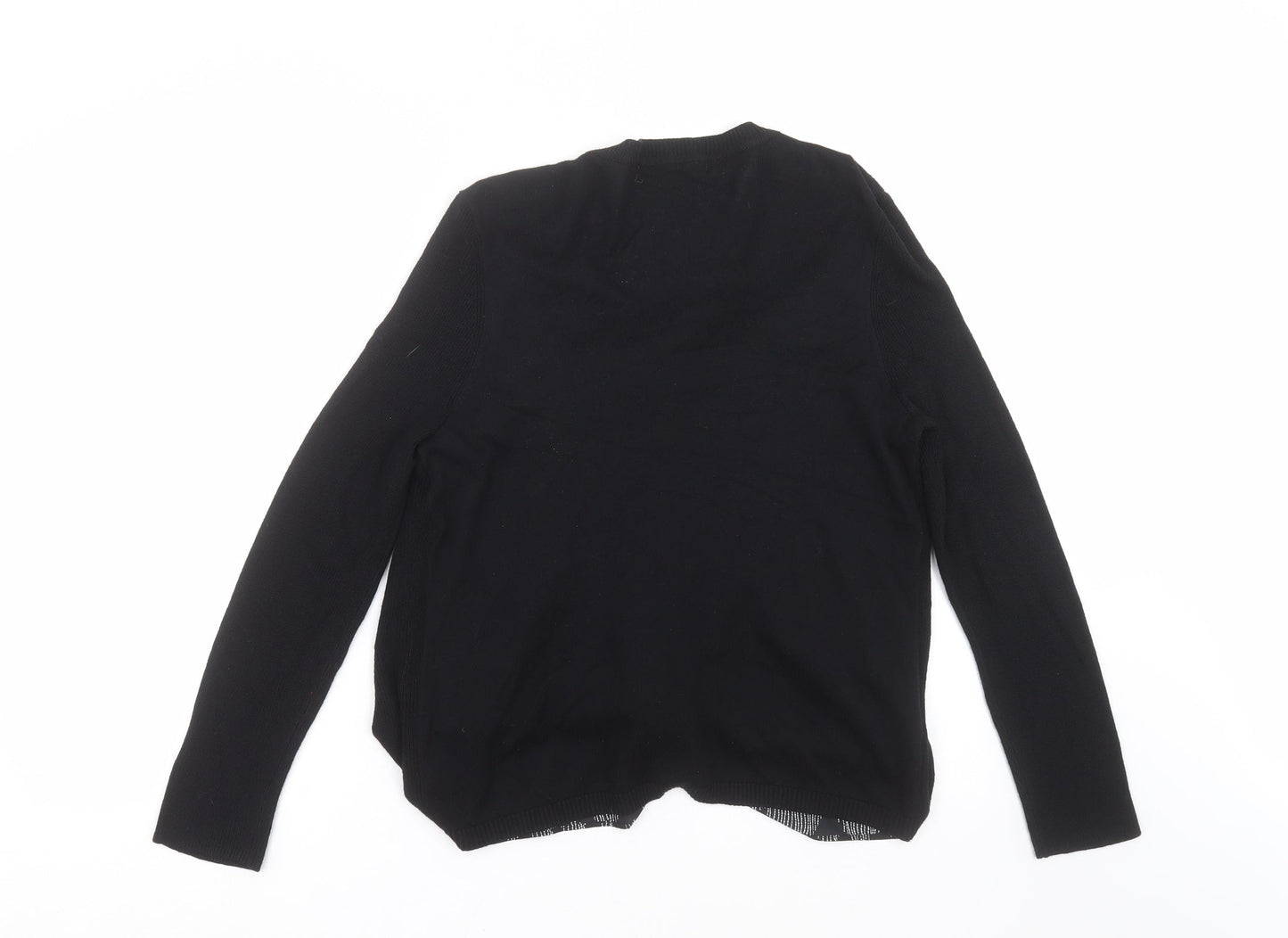 George Womens Black Geometric Knit Cardigan Jumper Size 12  - blouse with cardigan