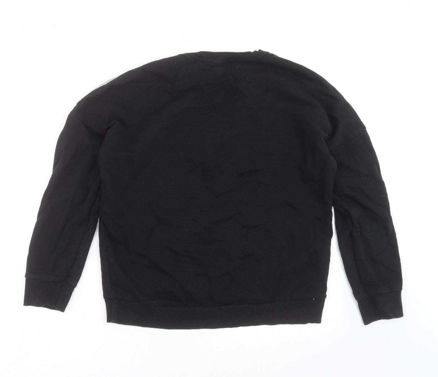 New Look Womens Black Geometric  Pullover Sweatshirt Size 10