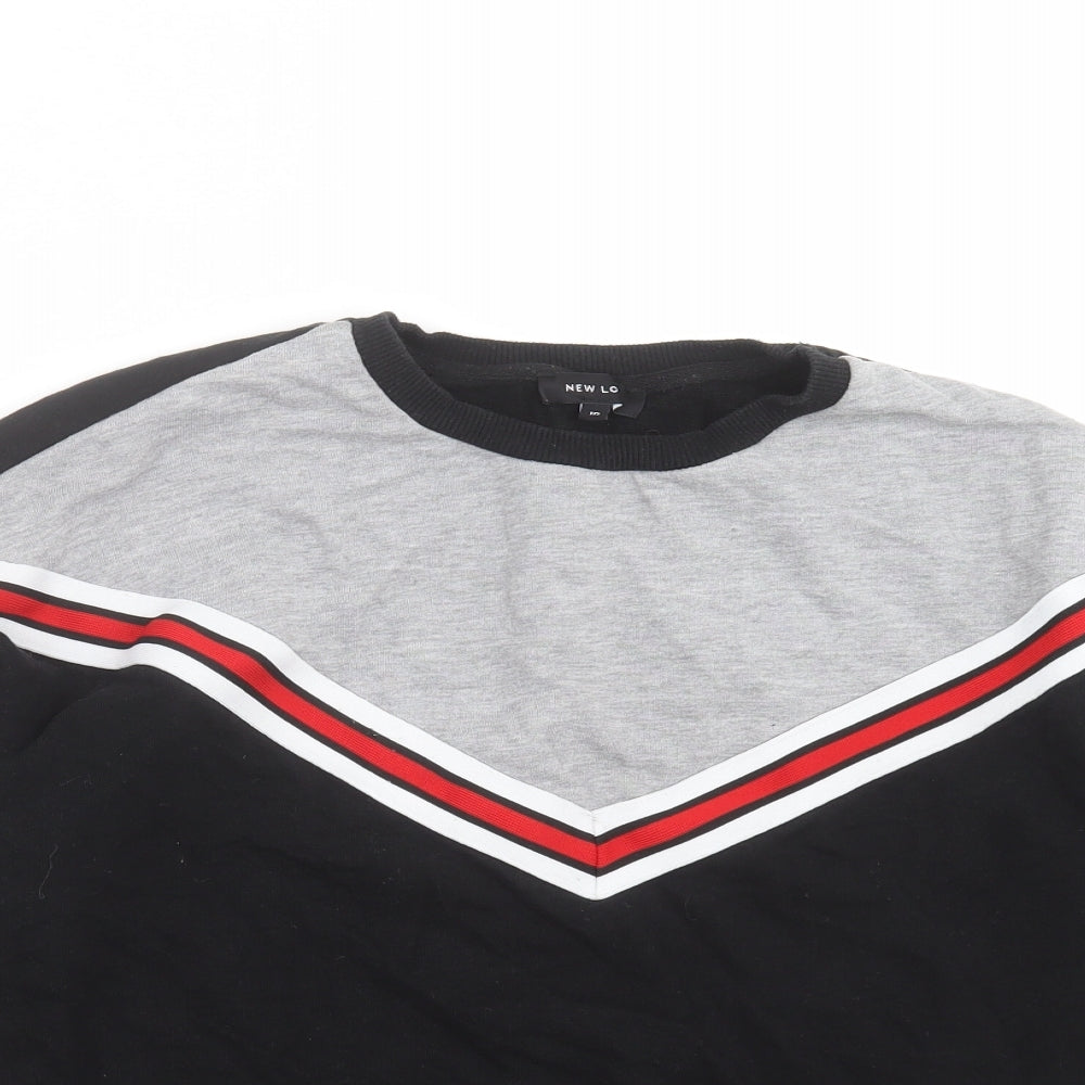 New Look Womens Black Geometric  Pullover Sweatshirt Size 10