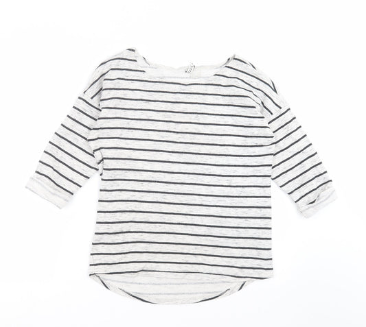 Divided by H&M Womens Grey Striped  Pullover Sweatshirt Size S