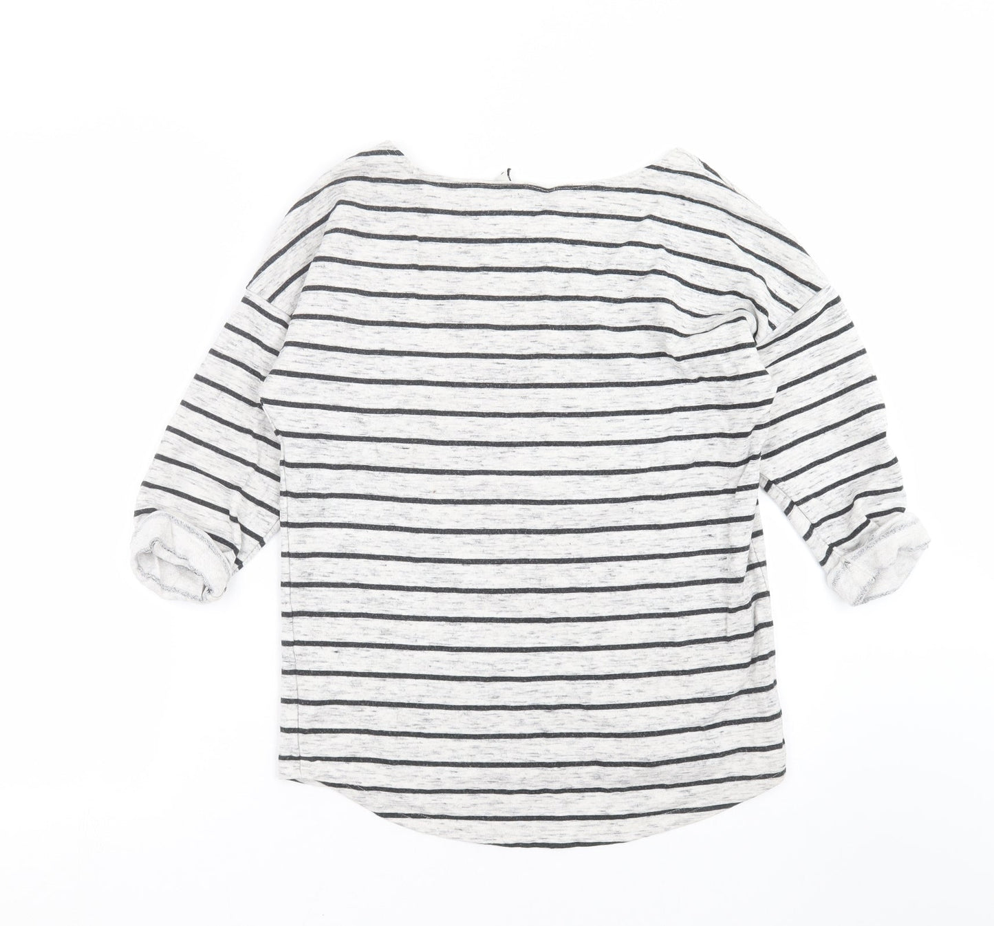 Divided by H&M Womens Grey Striped  Pullover Sweatshirt Size S