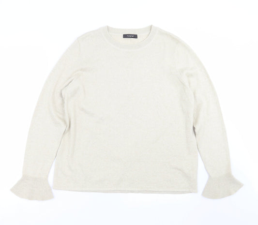 Marks and Spencer Womens Gold  Knit Pullover Jumper Size 16