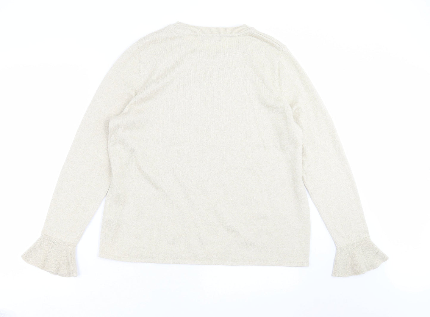 Marks and Spencer Womens Gold  Knit Pullover Jumper Size 16