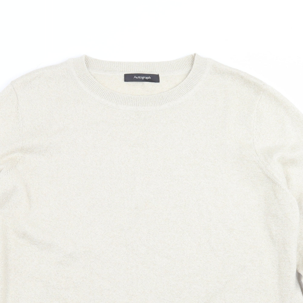 Marks and Spencer Womens Gold  Knit Pullover Jumper Size 16