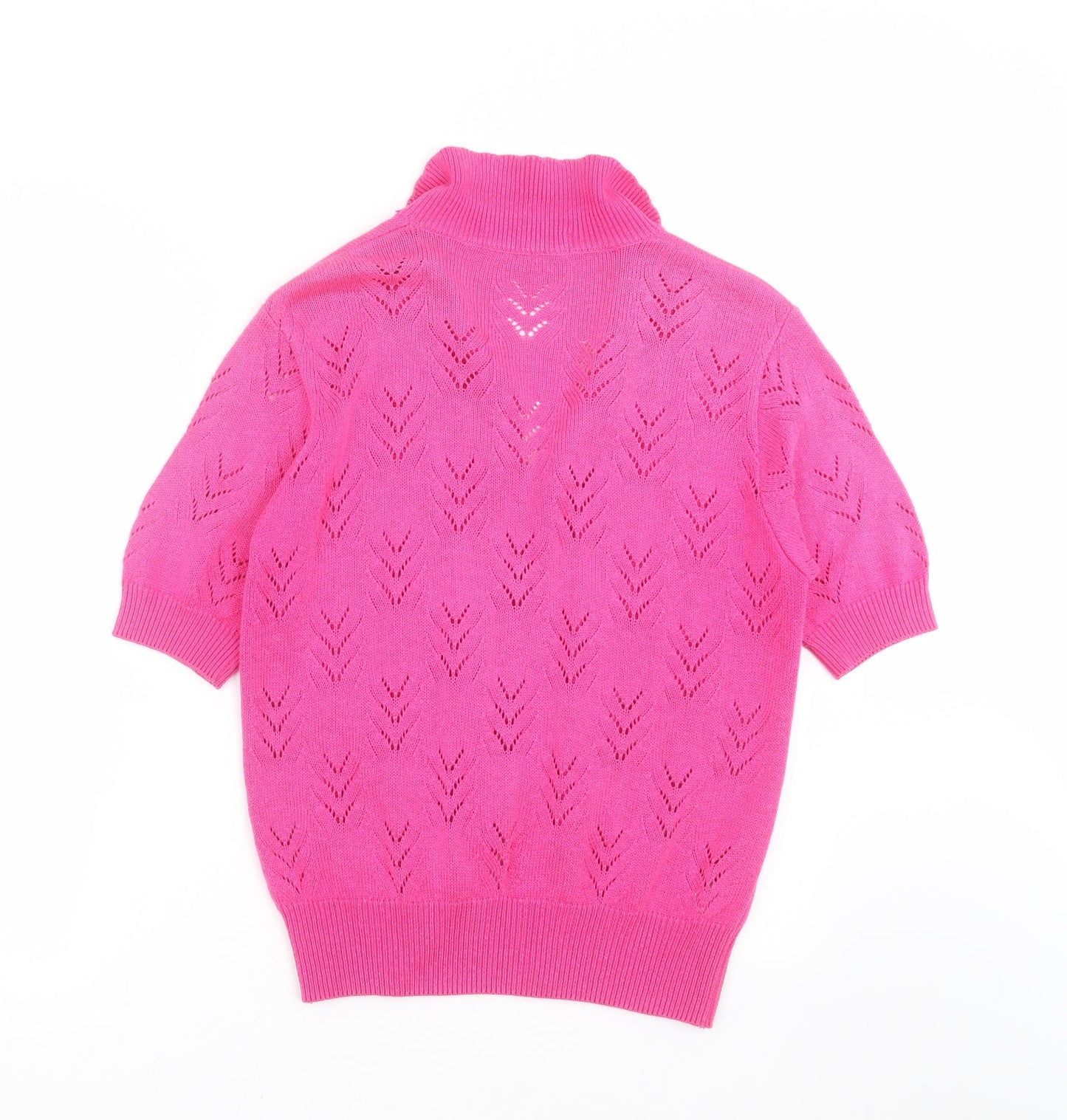 St michael  Womens Pink Geometric Knit Cardigan Jumper Size 12