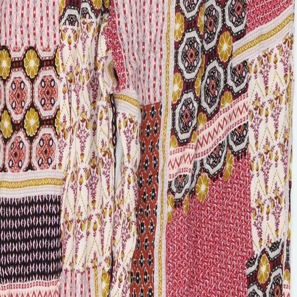 New Look Womens Multicoloured Geometric  Trousers  Size 12 L27 in