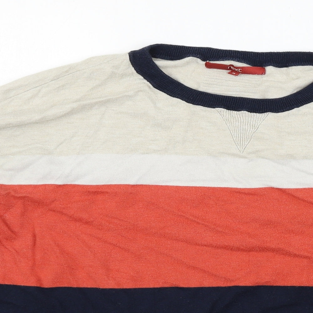 NEXT Womens Multicoloured Striped  Pullover Jumper Size 14