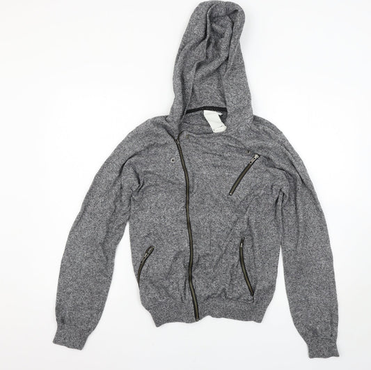Preloved Topman Mens Grey   Full Zip Hoodie Size S - Front