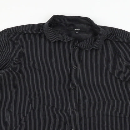 George Mens Black    Button-Up Size 15.5