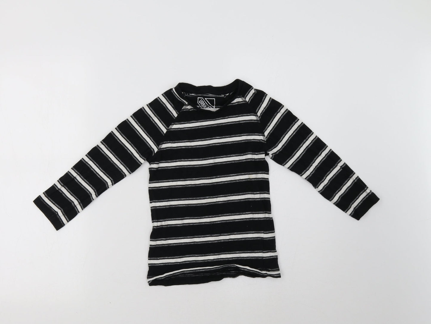 Matalan Boys Black Striped  Pullover Sweatshirt Size 7 Years