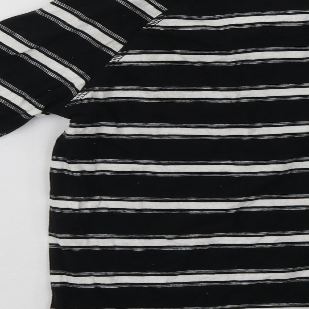 Matalan Boys Black Striped  Pullover Sweatshirt Size 7 Years