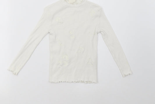 Zara Girls White   Pullover Sweatshirt Size 6 Years