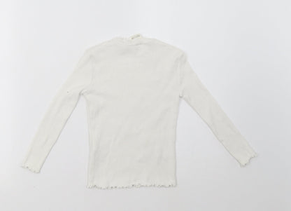 Zara Girls White   Pullover Sweatshirt Size 6 Years