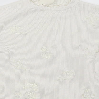 Zara Girls White   Pullover Sweatshirt Size 6 Years