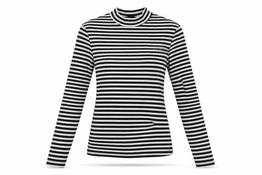shain Womens White Striped  Pullover Sweatshirt Size L
