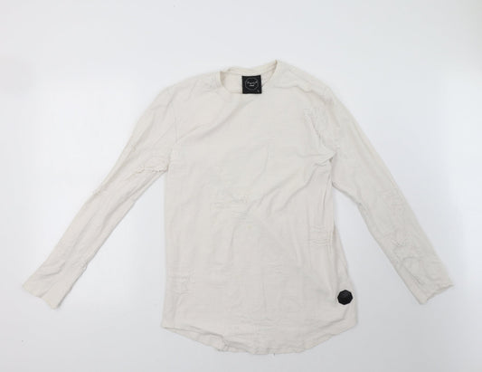 project paris Womens White  Rayon Pullover Sweatshirt Size L