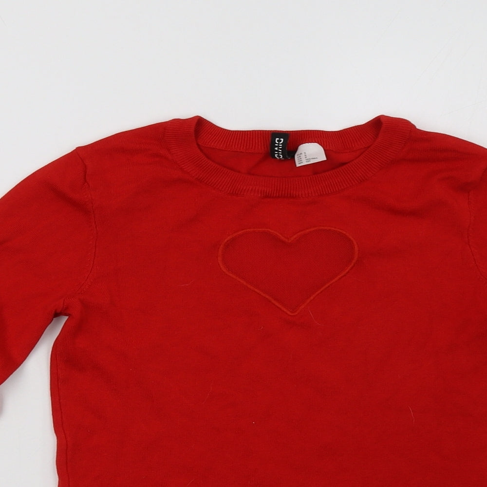 H&M Womens Red   Pullover Sweatshirt Size S