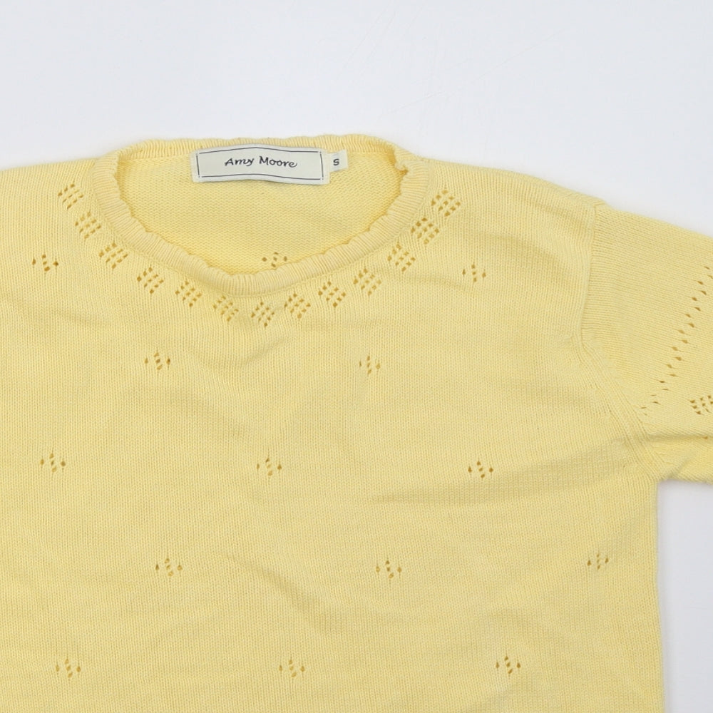 amy moore Womens Yellow   Basic T-Shirt Size S