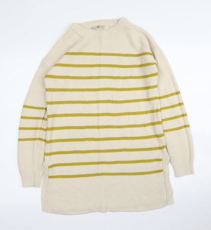 Tu Womens Beige Striped  Tunic Jumper Size 8